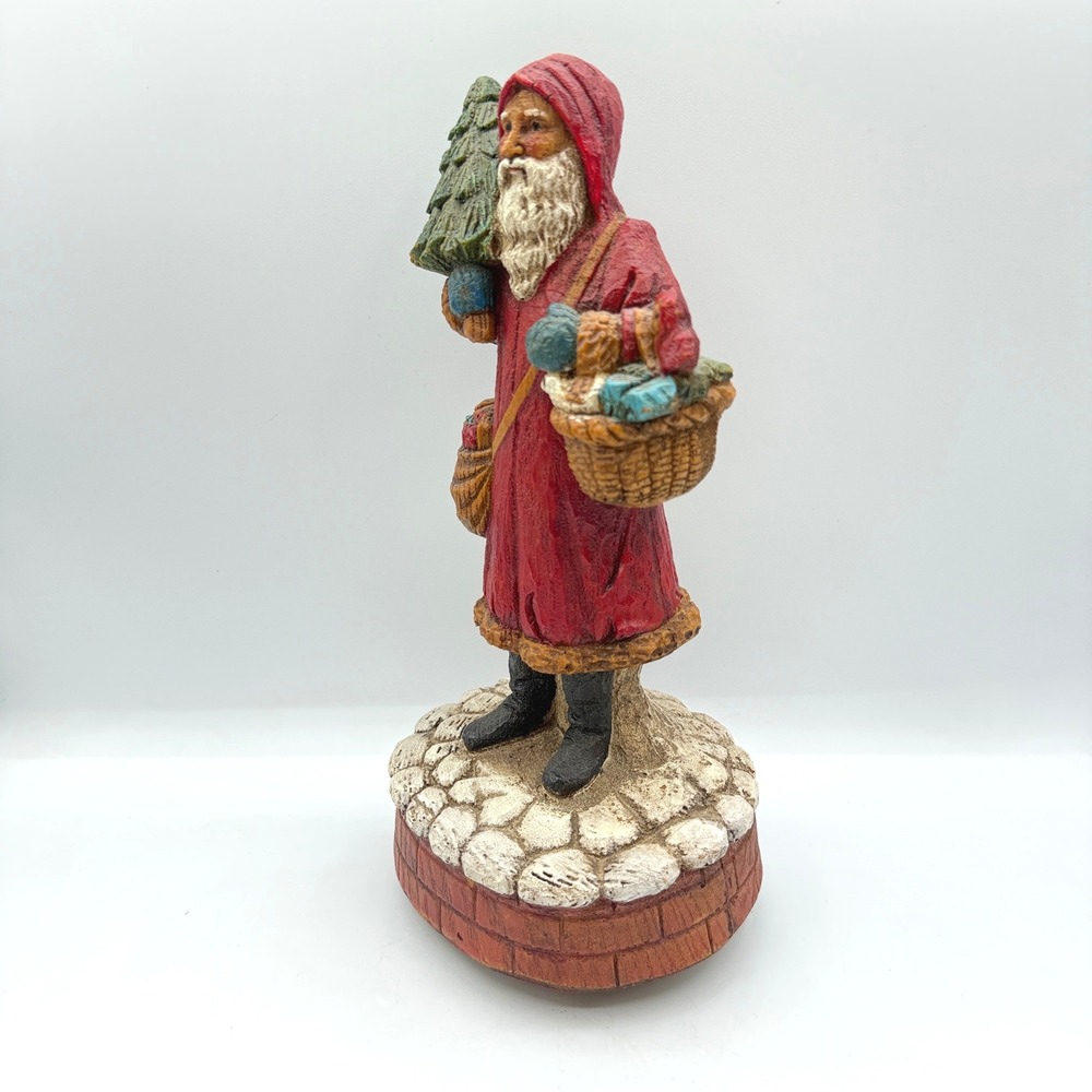 Enesco Musical Figurine Old World Santa 12in Red 1987 Vtg Christmas Victorian - Picture 2 of 16